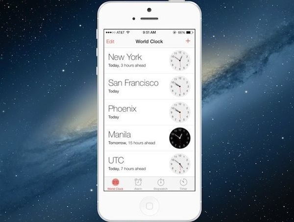 Ios 7 の世界時計表示はワンタップでデジタル アナログ表示を切り替え可能 ゴリミー