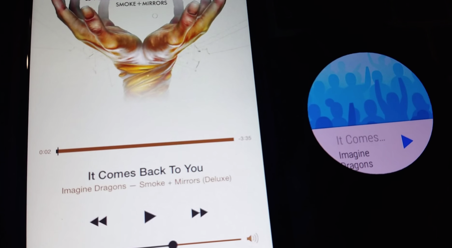 Android Wear でiphoneのミュージックアプリを操作している動画が公開 ゴリミー