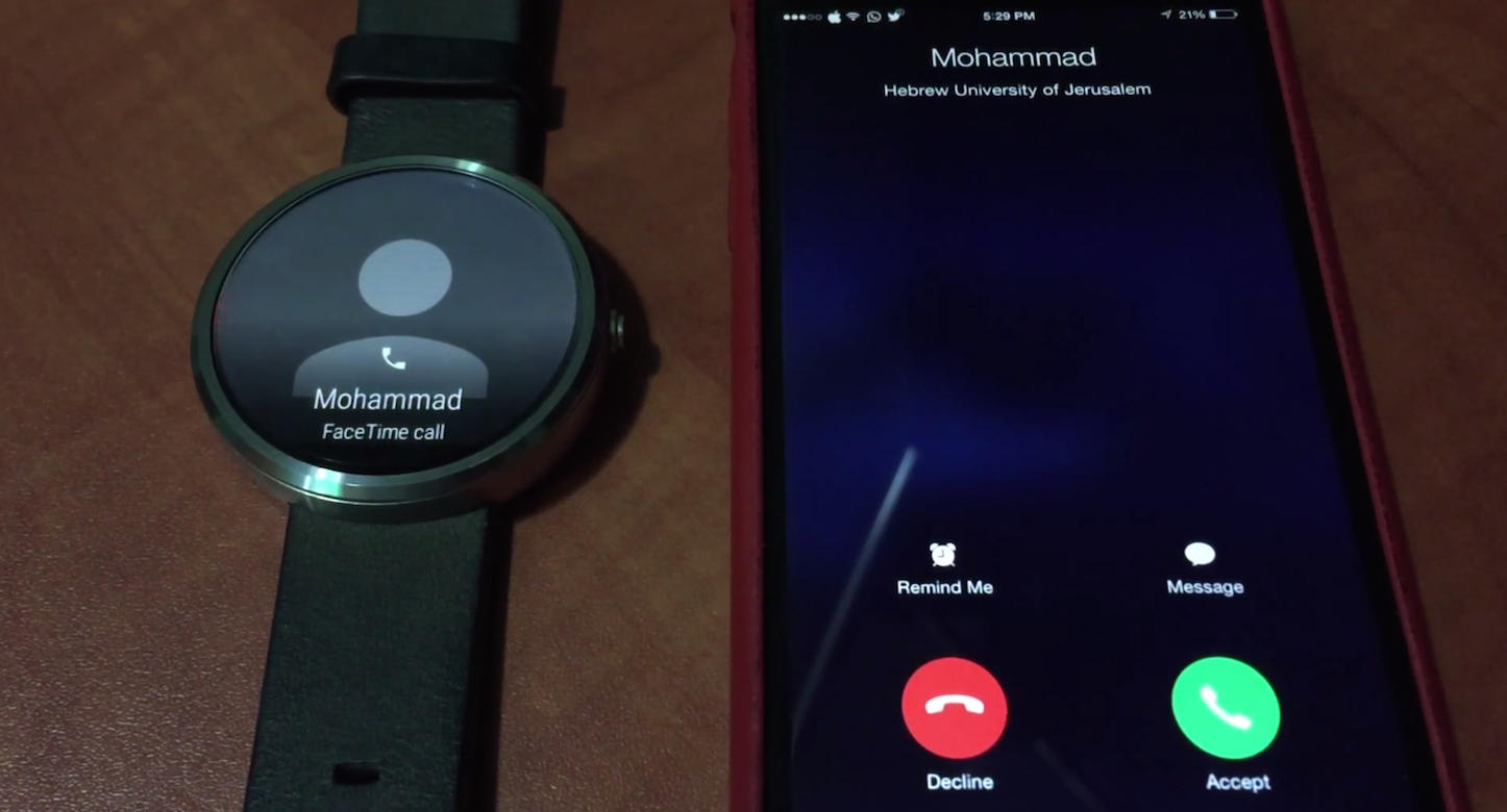 Android Wear でiphoneの着信を受けている動画が公開 ゴリミー