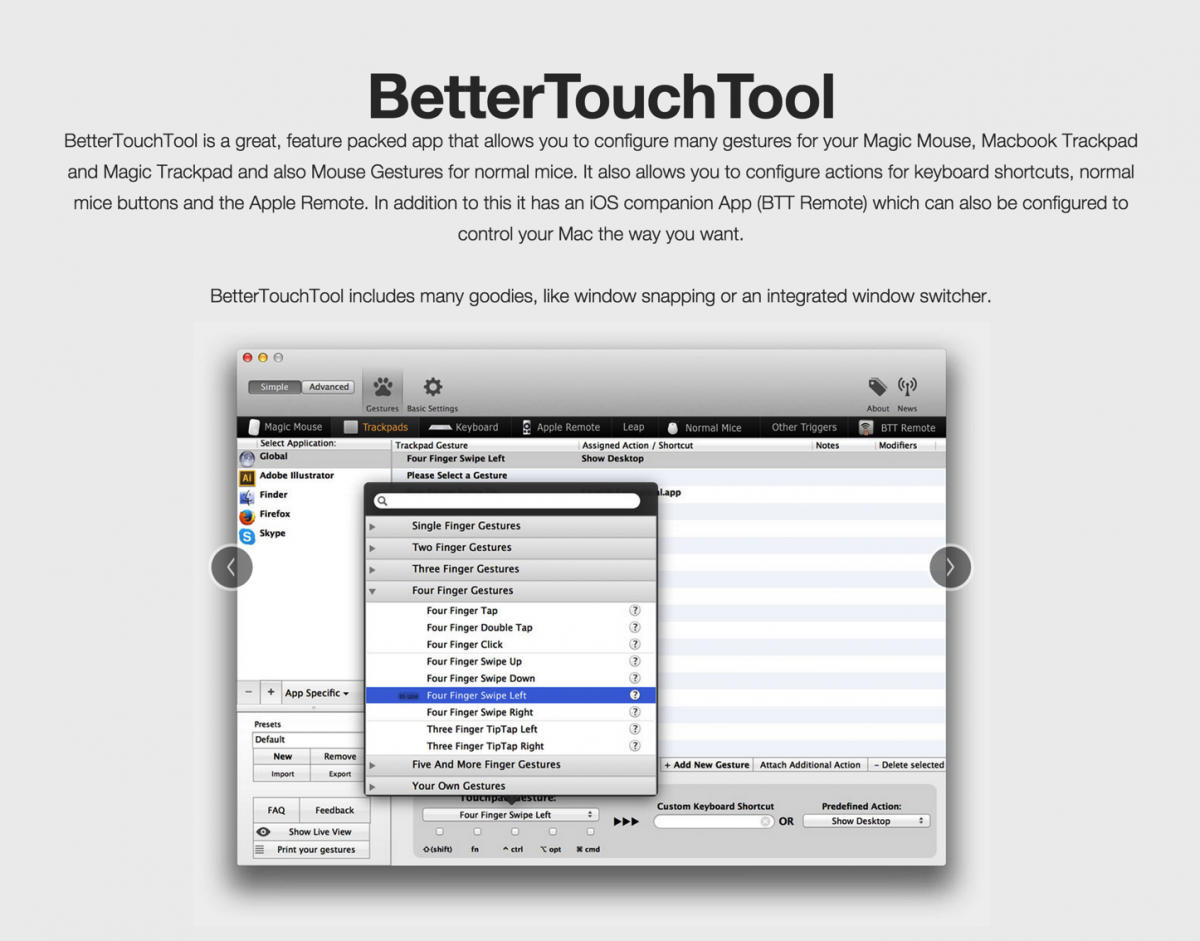 BetterTouchTool download the last version for mac