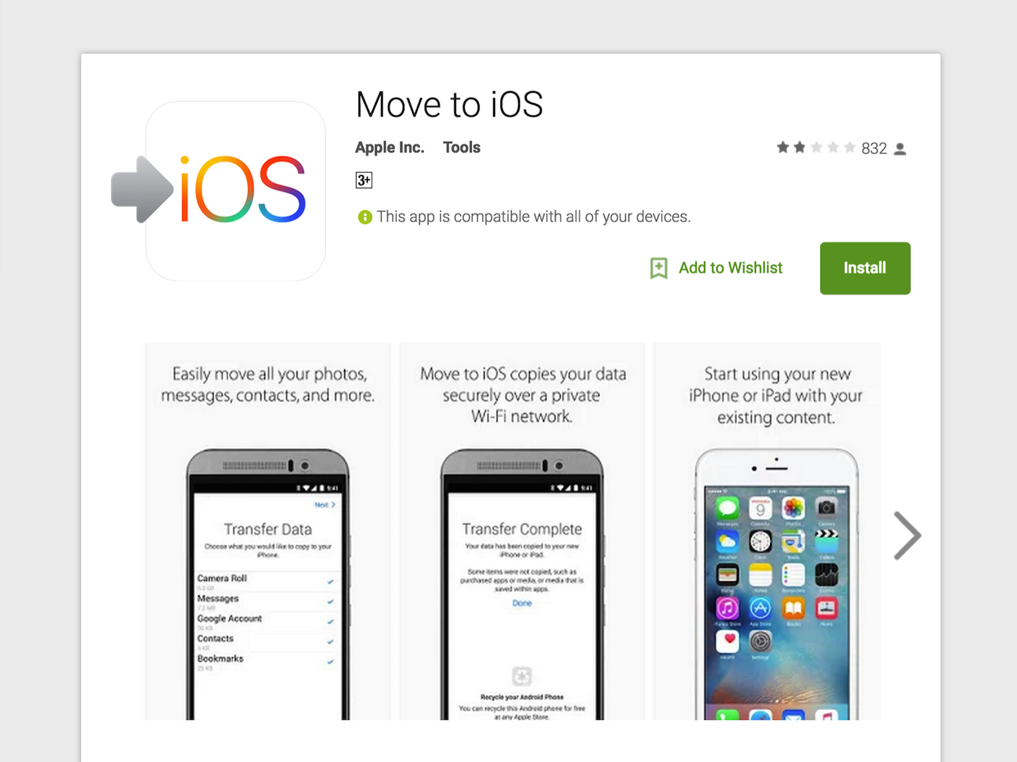 評価は最悪 レビュー欄は大荒れ Iphoneへの移行をサポートするandroidアプリ Move To Ios が公開 ゴリミー