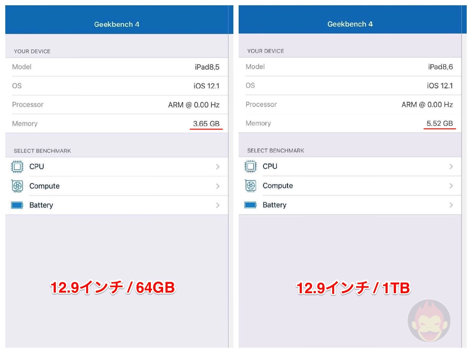 Ipad Pro 18 の1tbモデル やはりramは6gbに ゴリミー