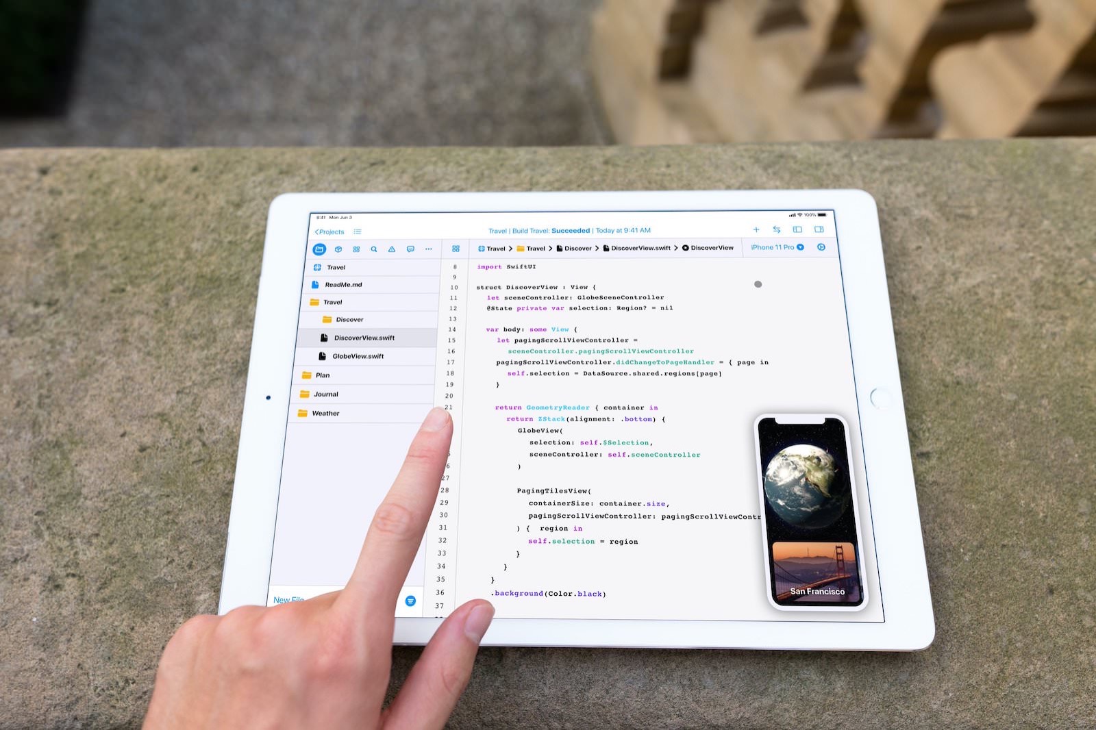 Concept image of xcode on ipad