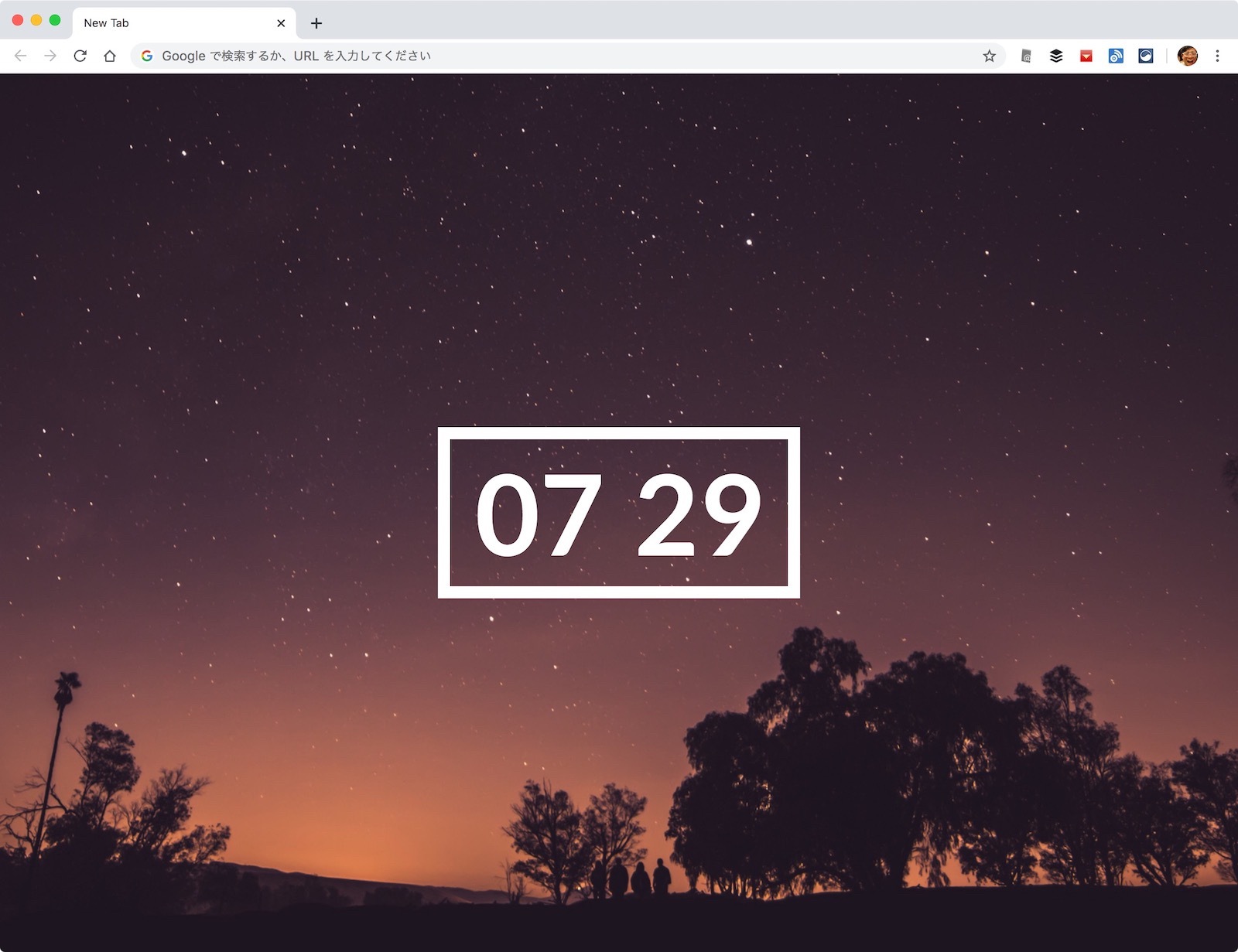 Embark 新規タブを開く度に美しい風景とデジタル時計を表示するgoogle Chrome拡張機能 ゴリミー