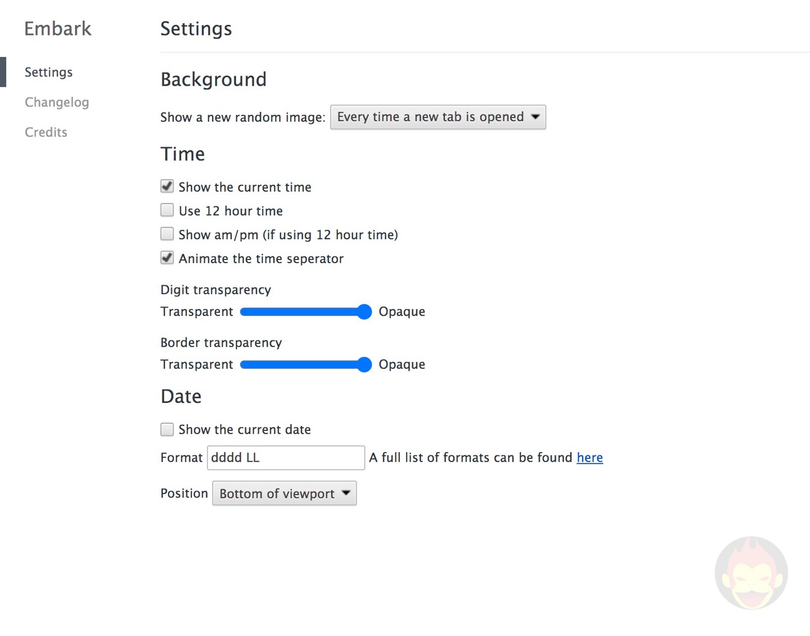 Embark Google Chrome Extention Settings 01