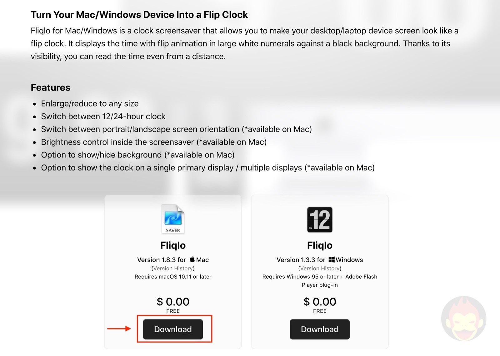 Fliqlo Download Page 01