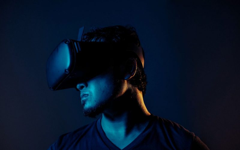 Man wearing Oculus Headset