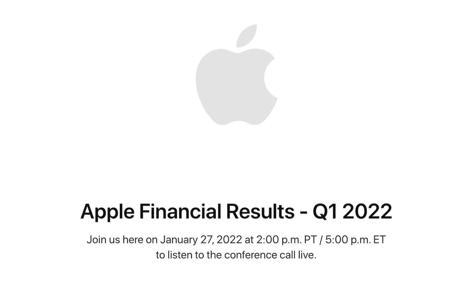 Apple Earnings Call 2022 1stq