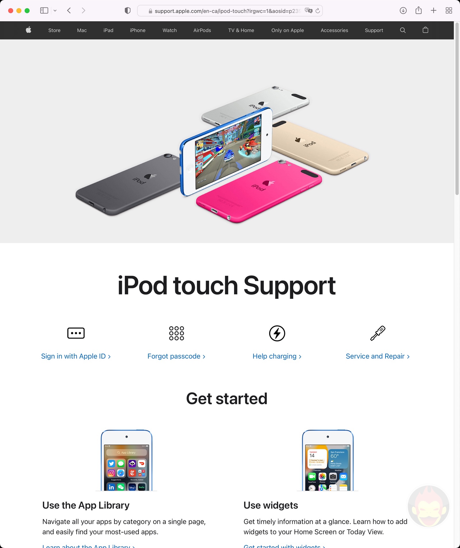 Ipod touch support page 01