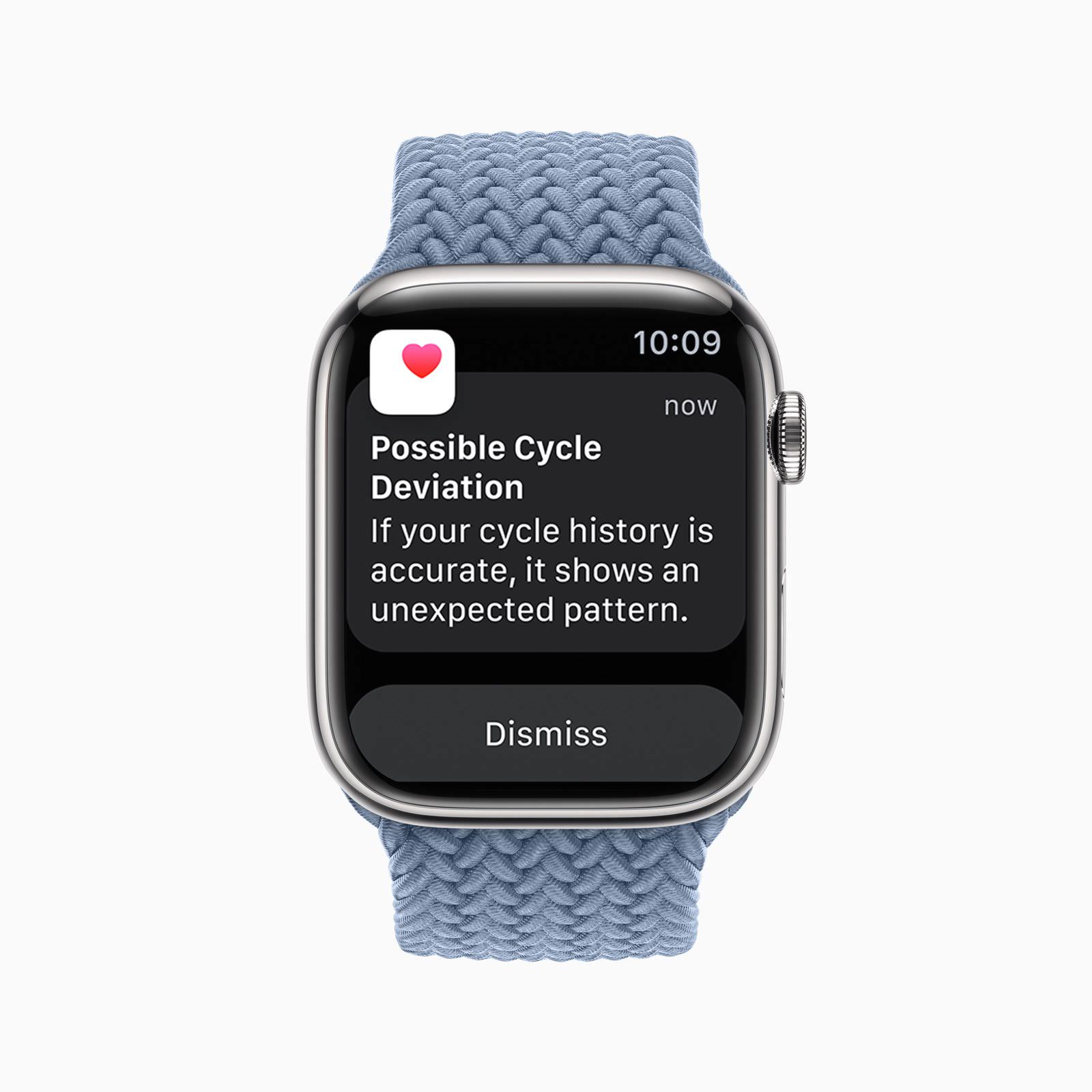 Apple Watch S8 possible cycle deviation 220907