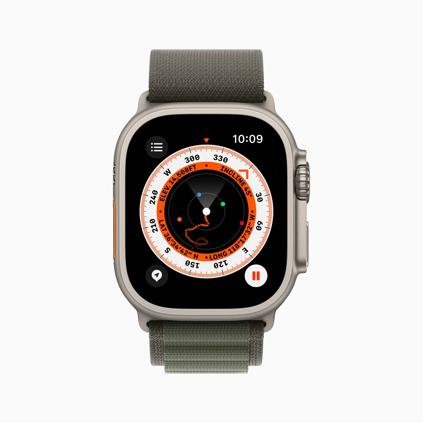 Apple Watch Ultra Orange Alpine Loop Compass Waypoints 220907