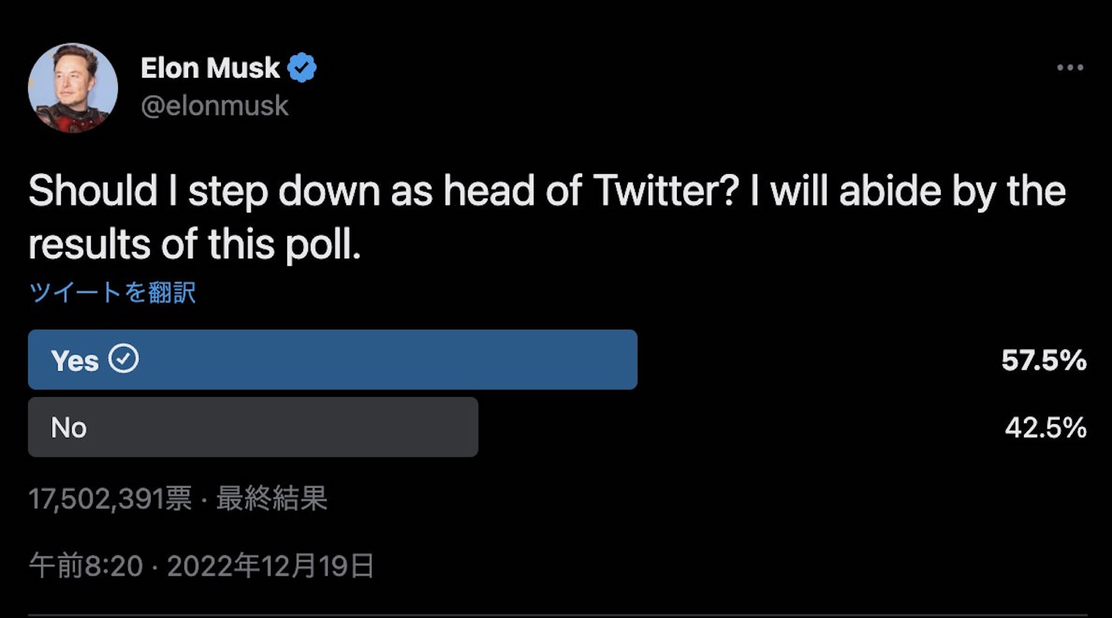 Elon musk should step down as head of twitter