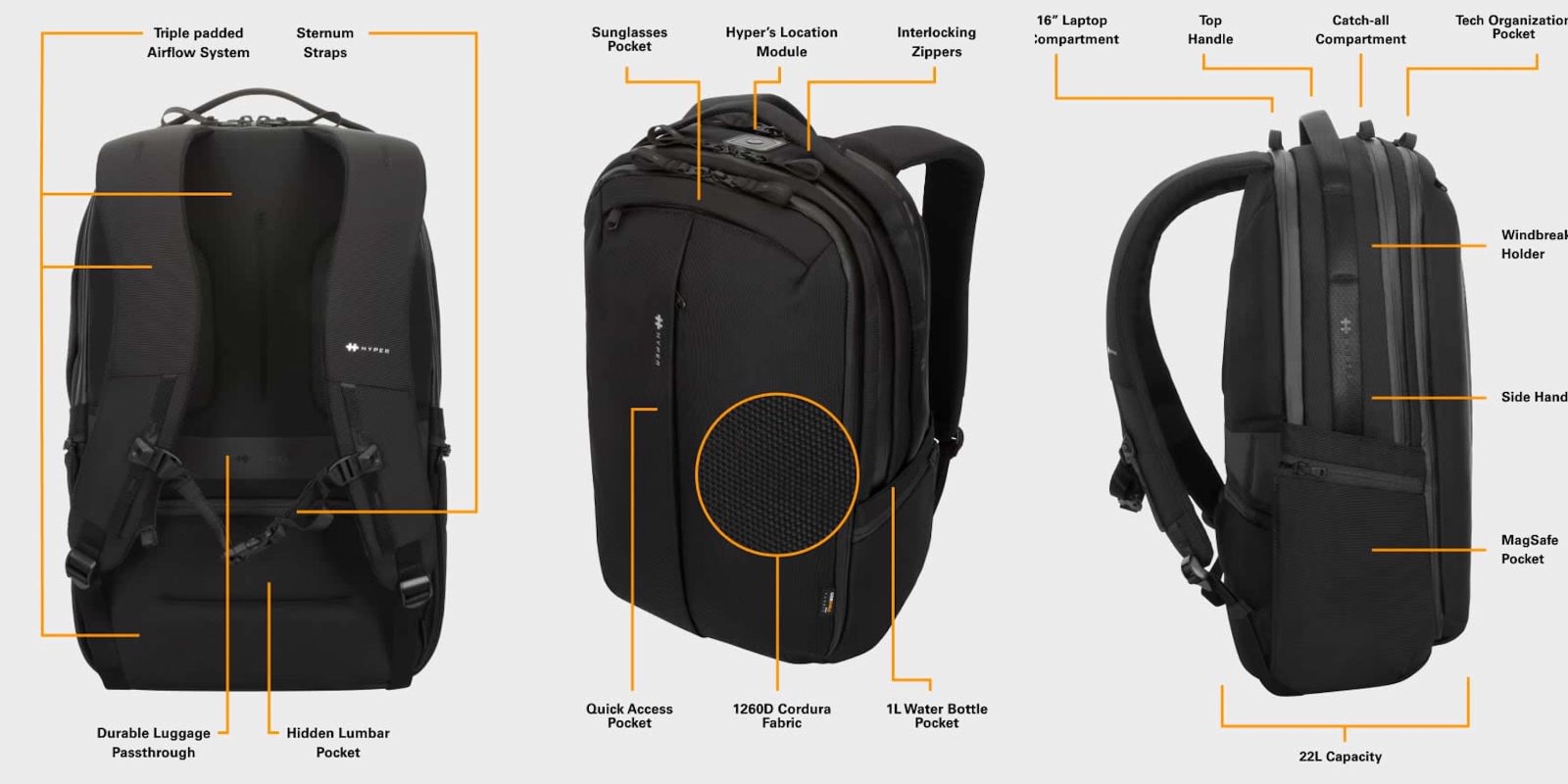 Hyper Findmy compatible backpack 3