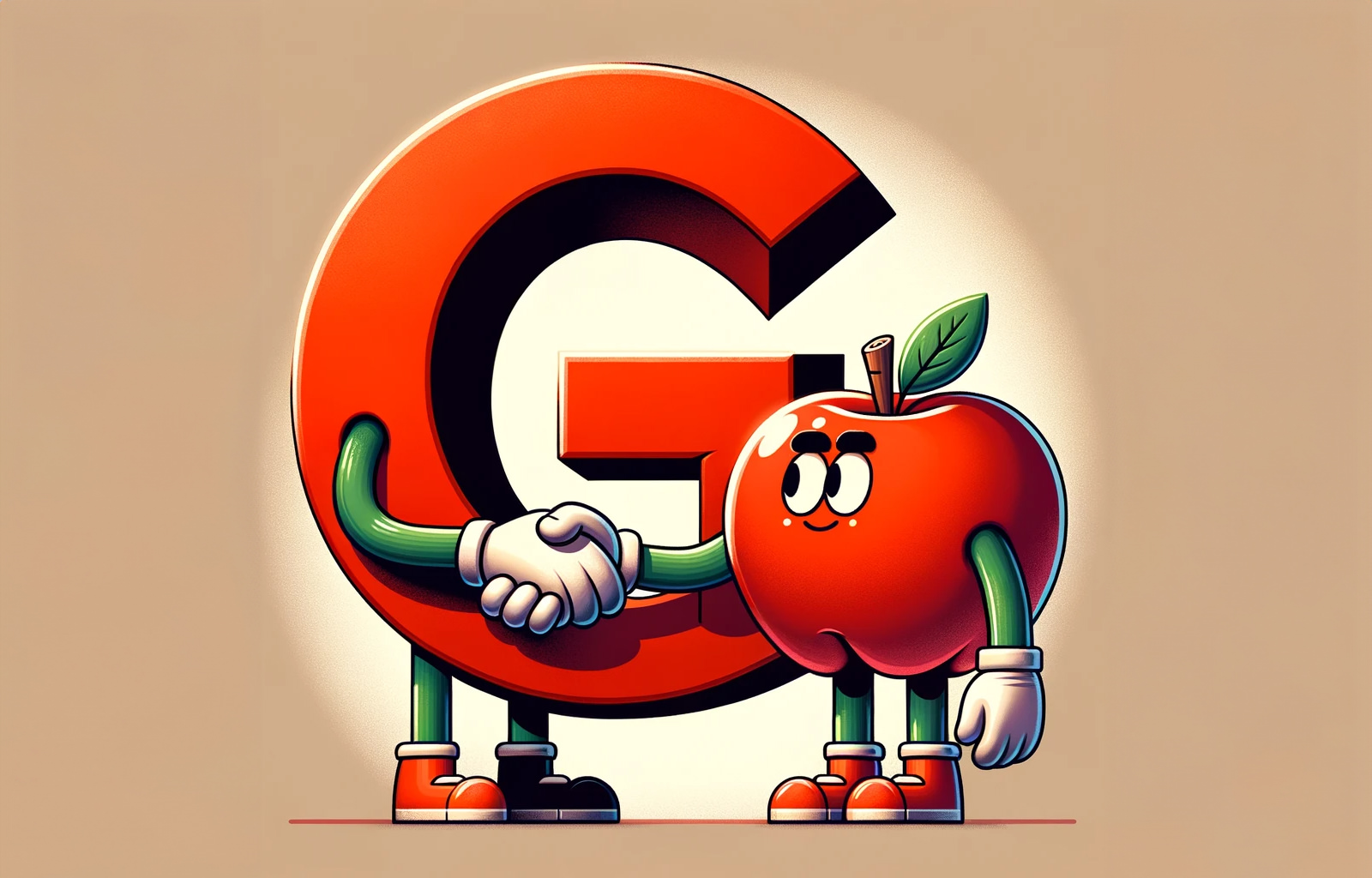 Google and Apple shaking hands