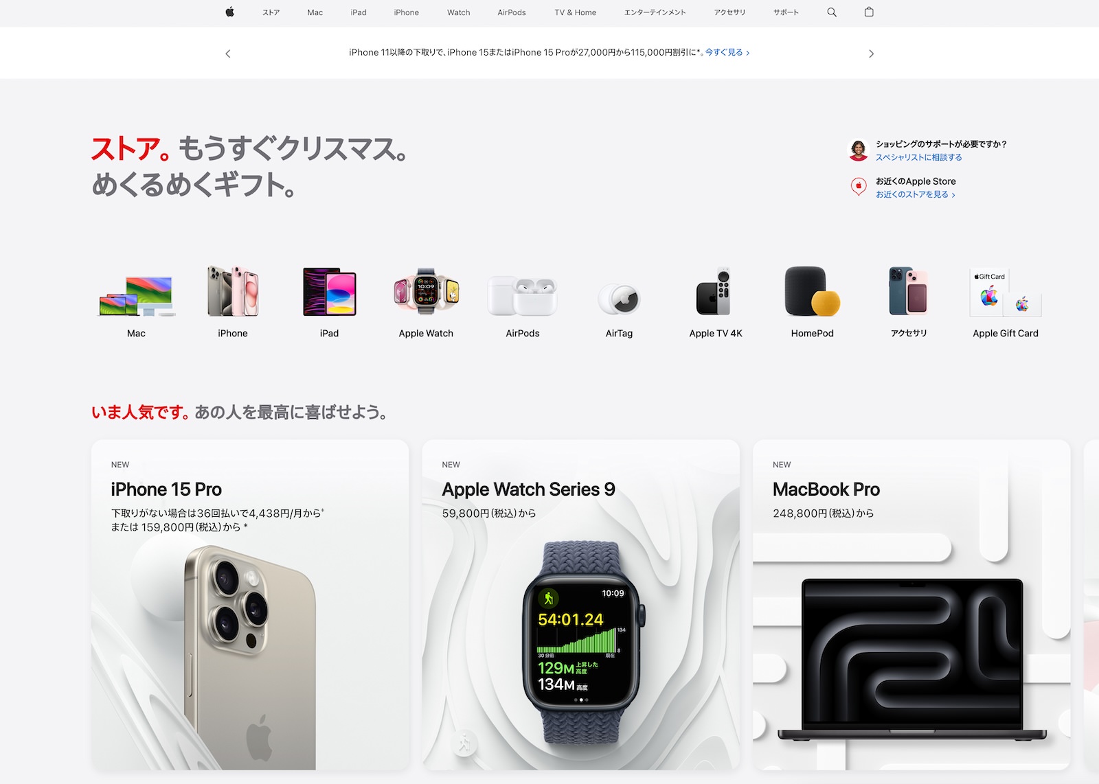 Apple online store xmas design