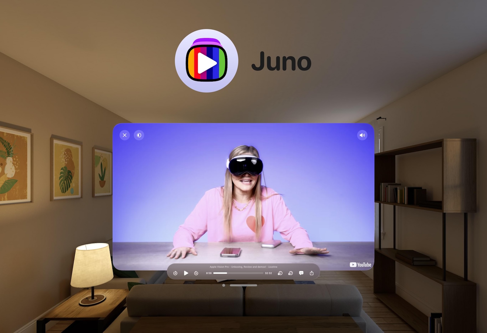 Juno for VisionPro YouTube