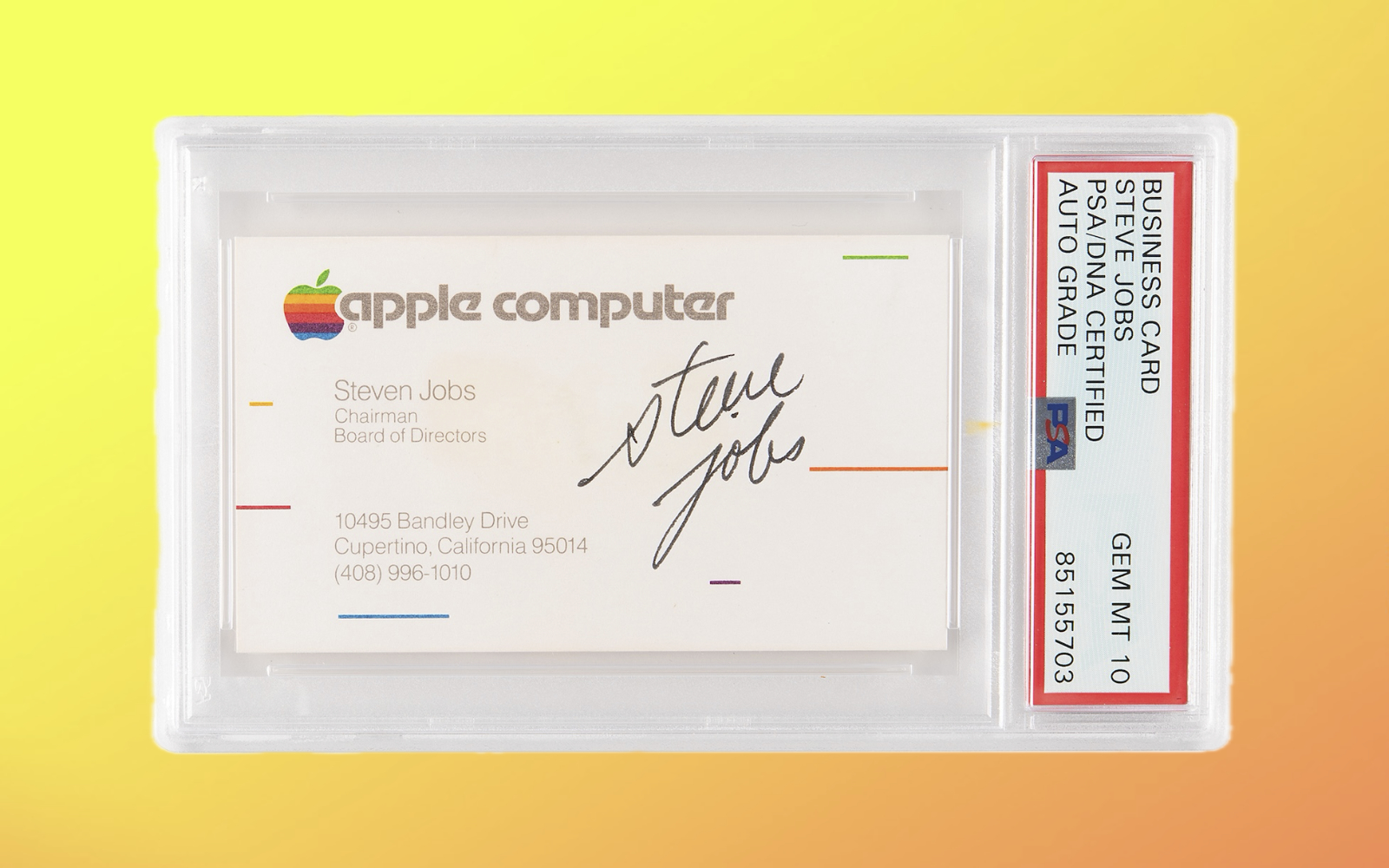 Apple Computer signed by steve jobs