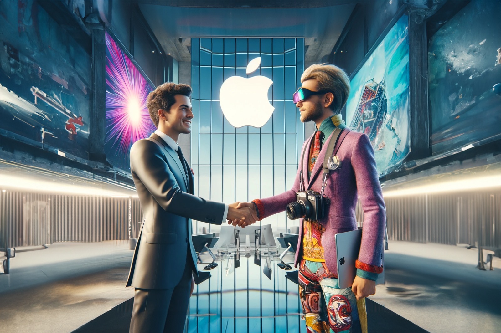 Apple and Creators holding hands
