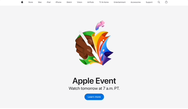 Apple公式サイトのイベントロゴ、カーソルで消せるぞ！新型Apple Pencilのf名称は「Apple Pencil Pro」か