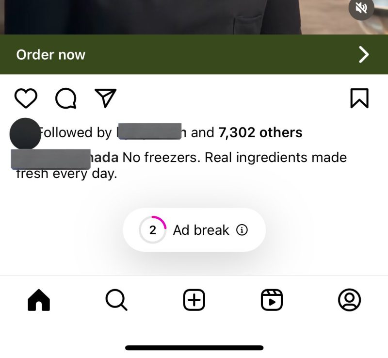 Unskippable ads on instagram