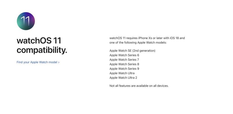 watchOS 11の対応機種：Series 4と5、初代SEはアップデート不可