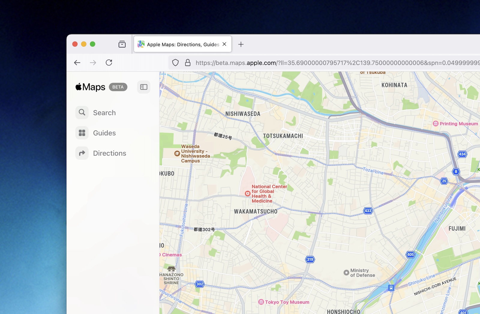 Apple Maps on Firefox Browser