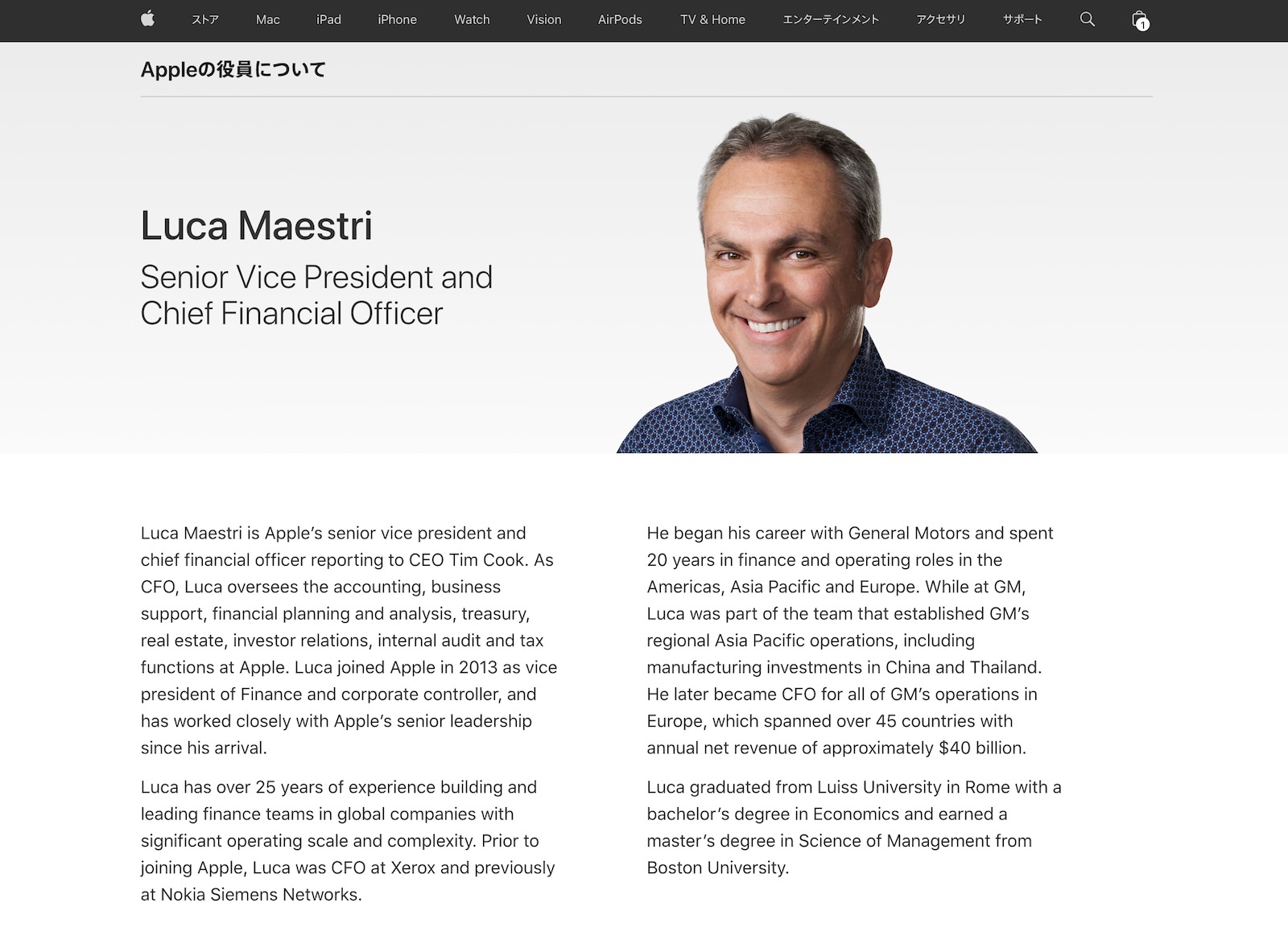 Luca Maestri from apple