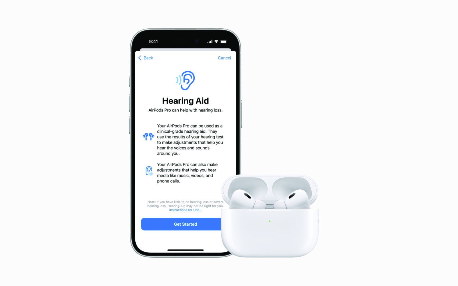 Hearing aid features for airpodspro