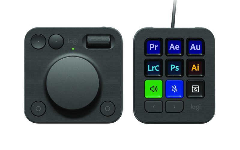 米Logitech、キーパッドとダイヤルを備えた作業効率化デバイス「MX Creative Console」を発表