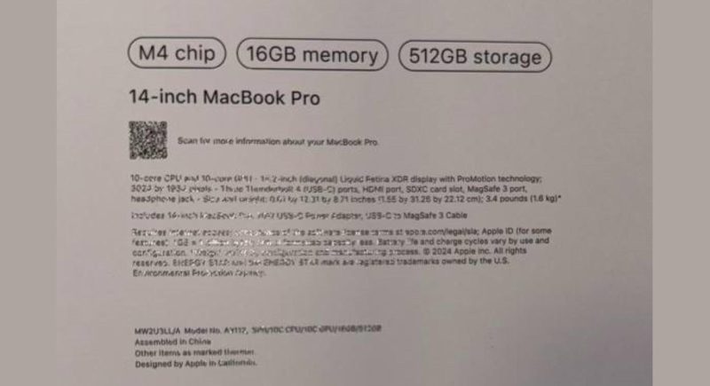 M4 MacBook Pro Packaging