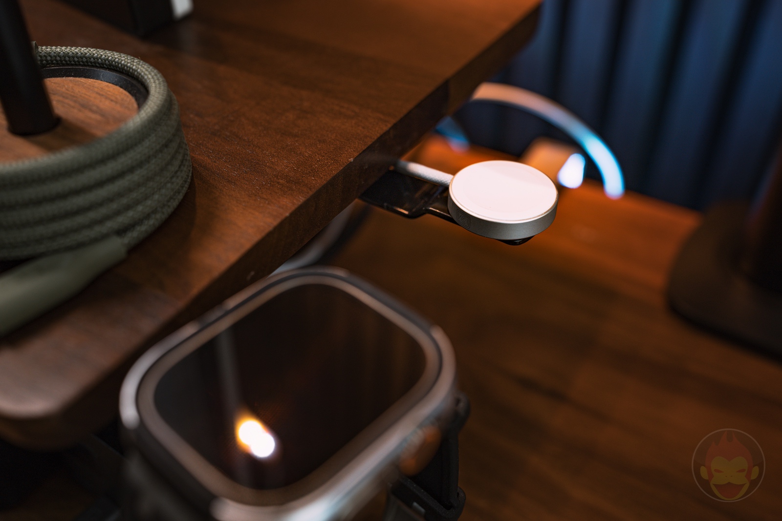 Charging Apple Watch on Desk Shelf 03.