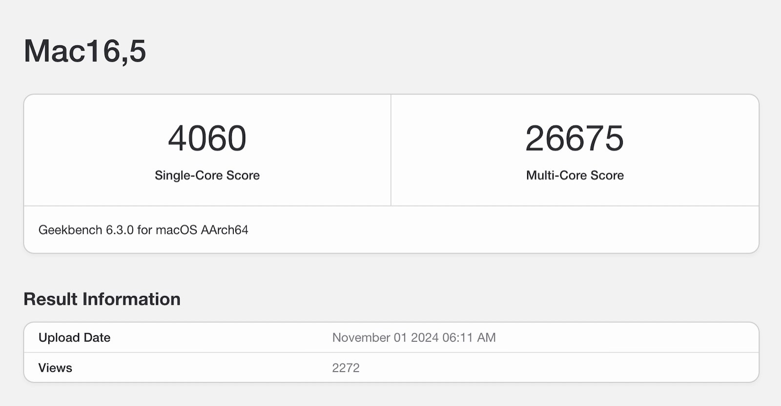 M4 Max Benchmark score 1.