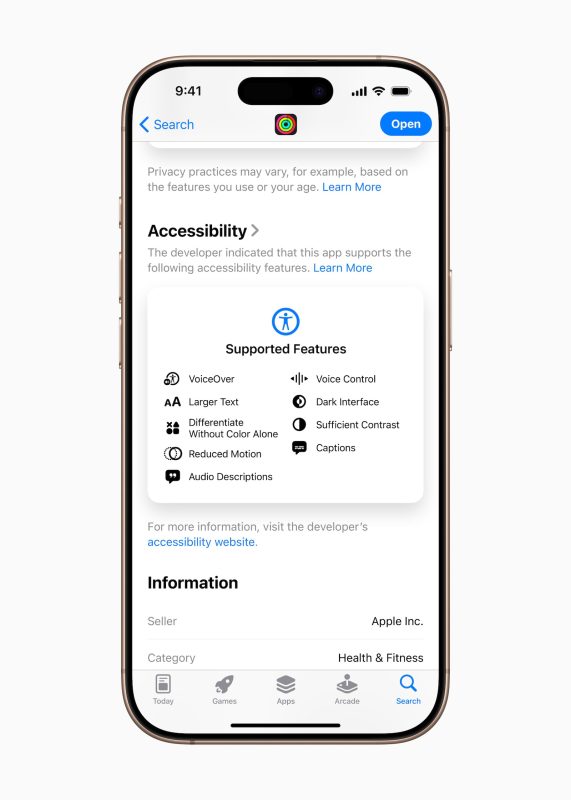 Apple-accessibility-features-App-Store-Nutrition-Labels-Apple-Fitness-app