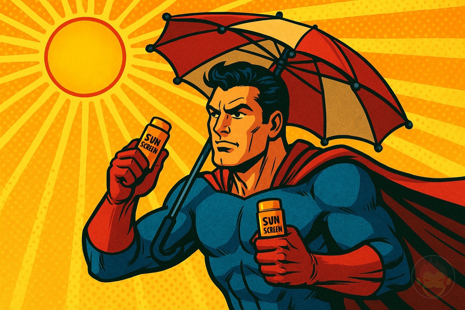 People fighting the sun and sunburn 01