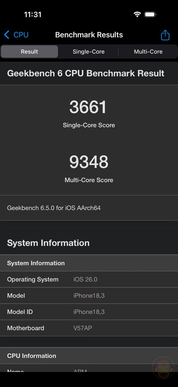 iPhone 17のGBスコア