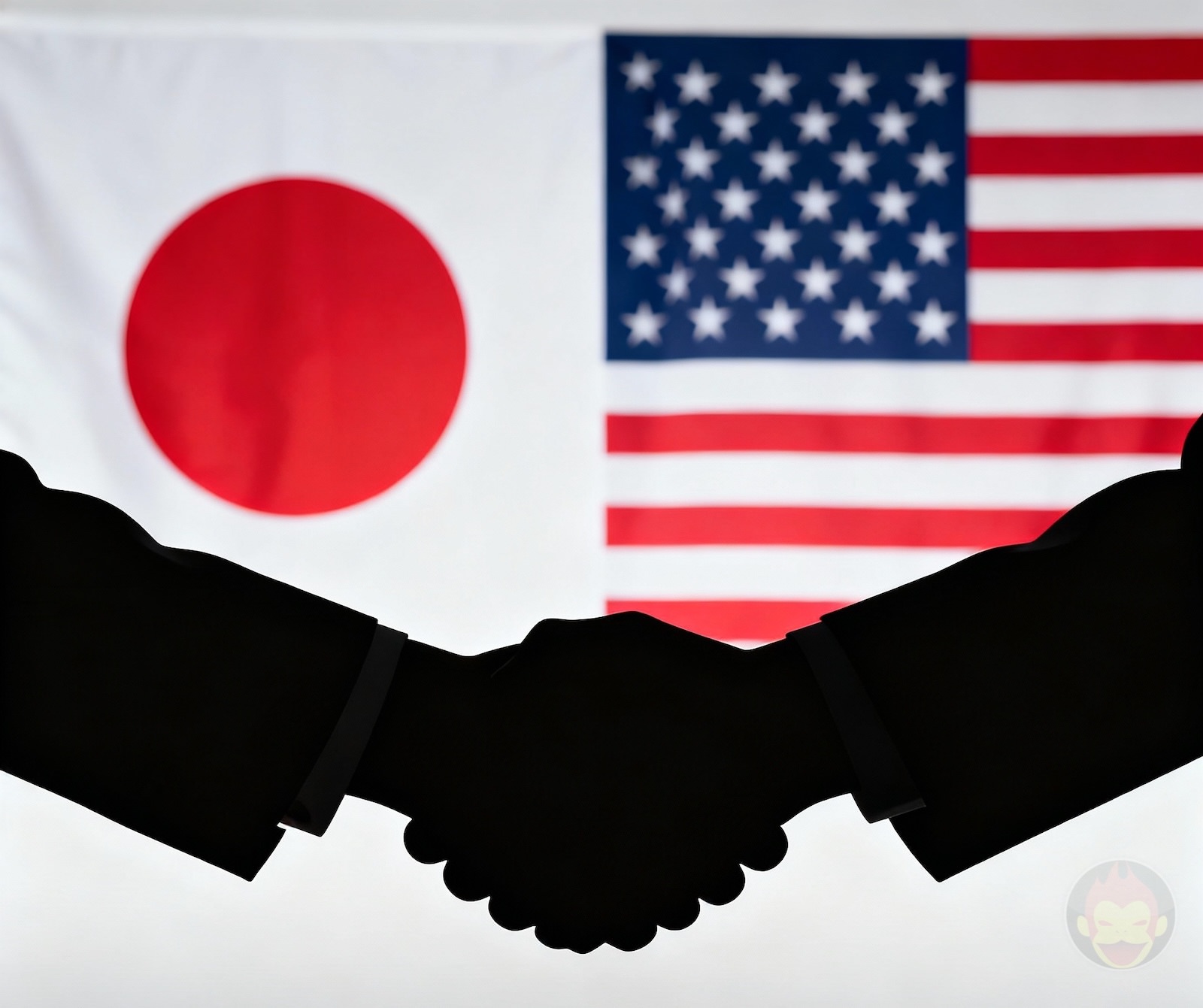 Japan and US shaking hands 01