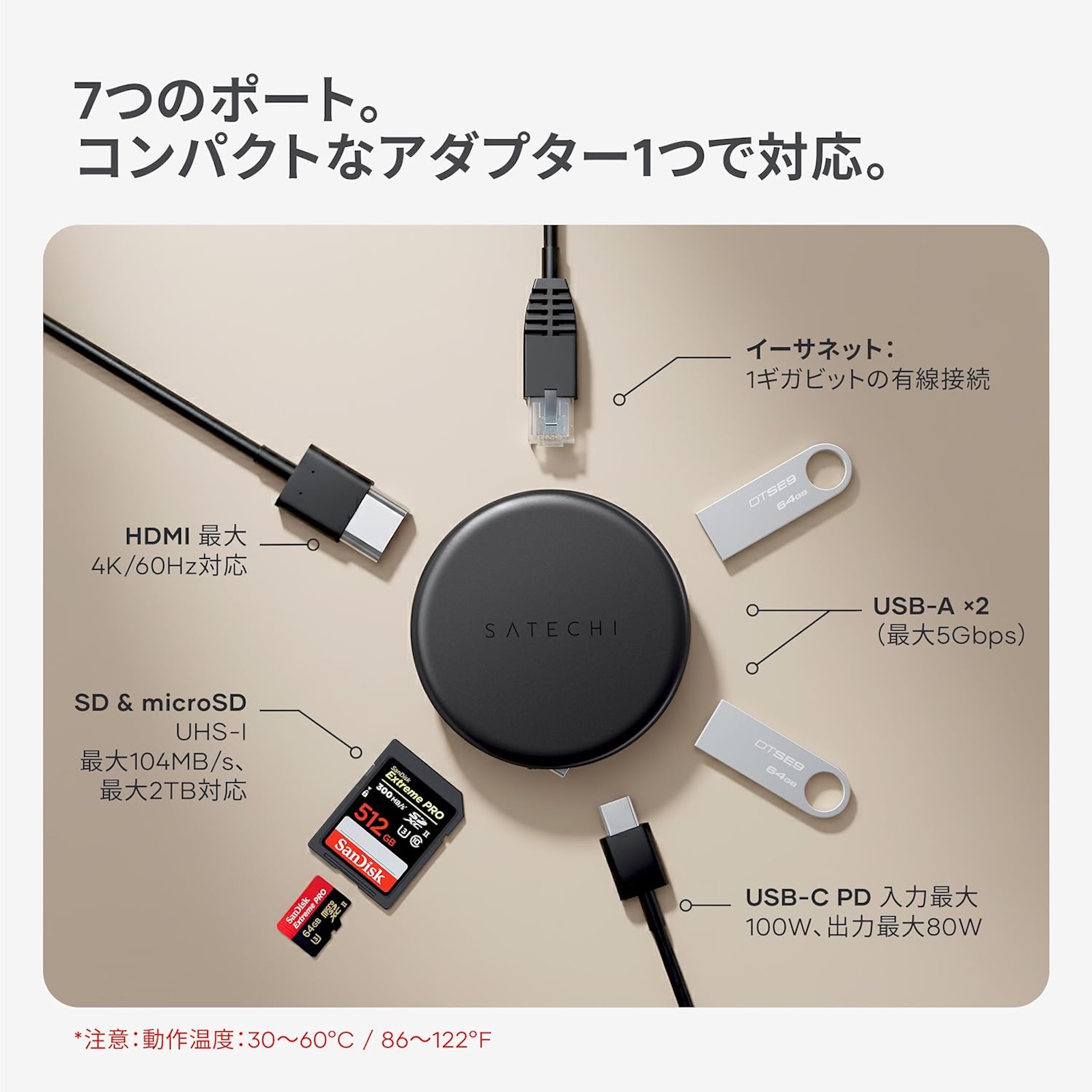 Satechi New Item Rollup Cord USB Hub 3