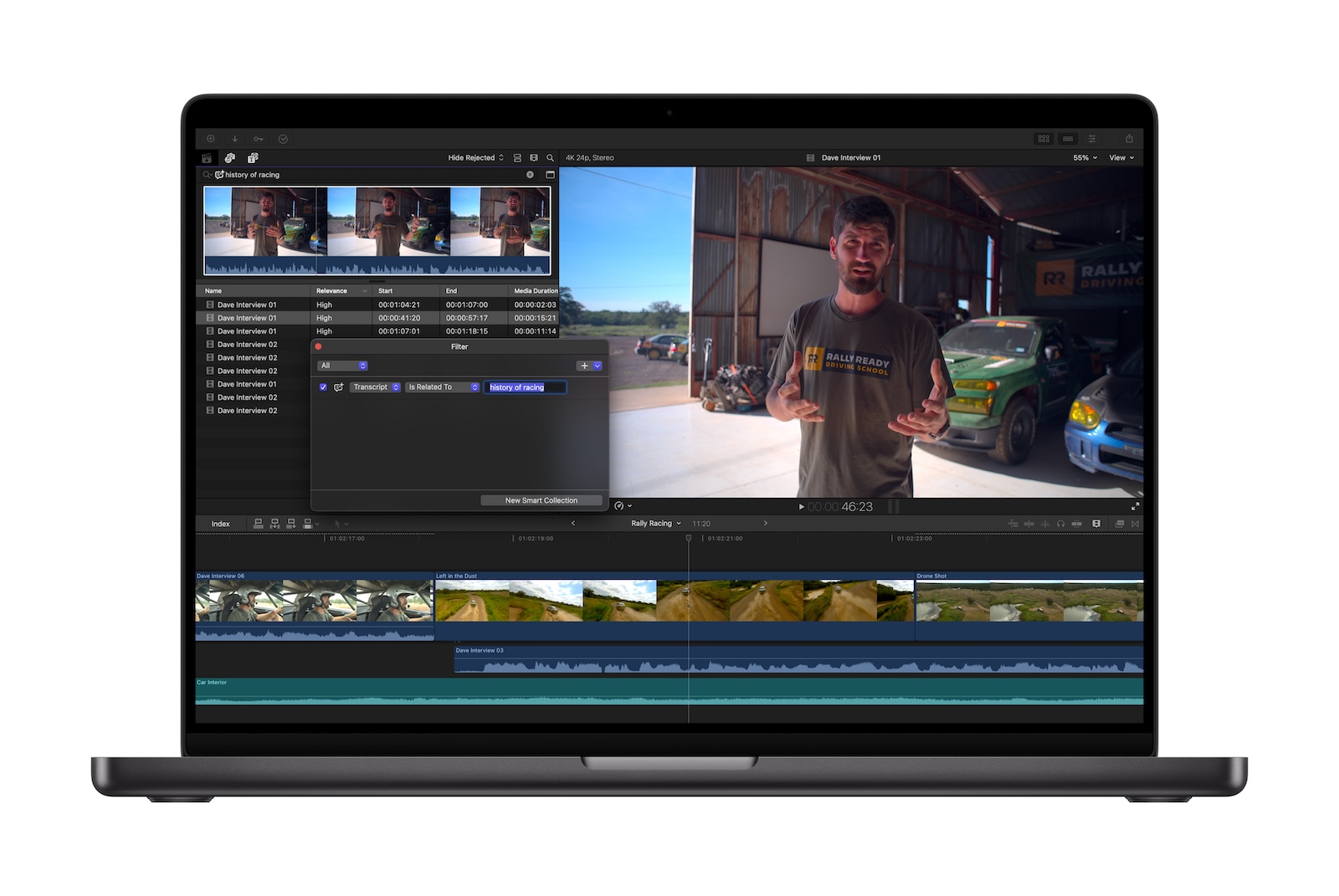 Apple Creator Studio Final Cut Pro Transcript Search