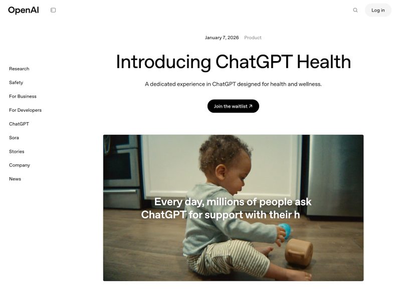 OpenAI、Appleヘルスケア連携の「ChatGPT Health」発表。260人の医師が2年かけて開発