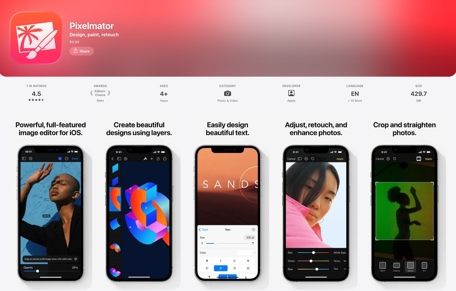 Pixelmator for iPhone is not getting any more updates